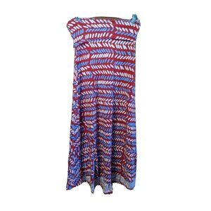 LulaRoe Size XXS Skirt Maxi Red White Blue Long Modest